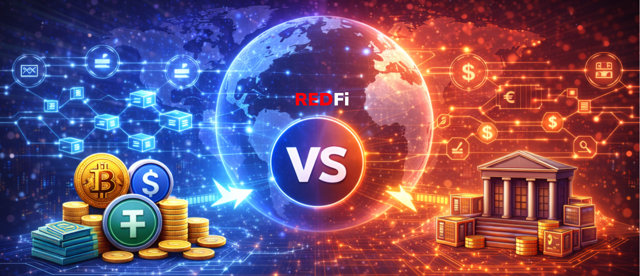 Comparison of stablecoin blockchain payments and traditional SWIFT banking systems for cross-border transactions